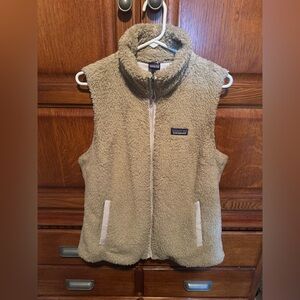 Patagonia Cream Sherpa Fleece Vest with Logo Patch